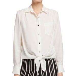 trina turk button front shirt, size S, white